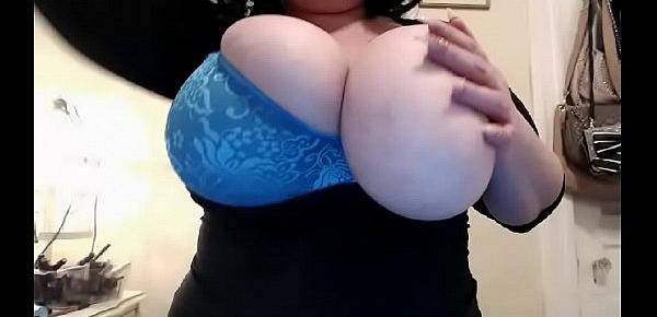  Hot milf squeezed  big boobs tease